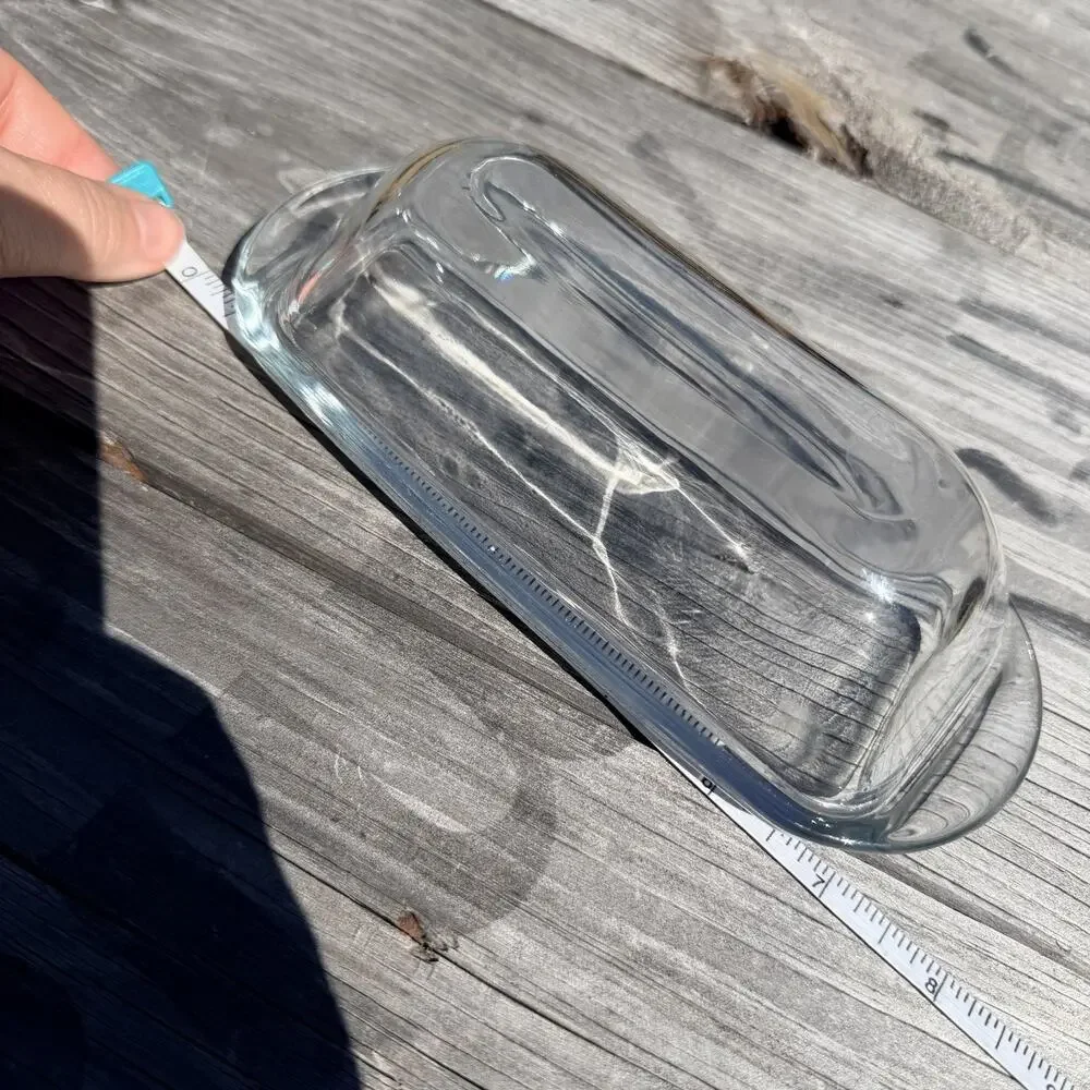 Clear Glass Butter Dish With Lid Covered Butter Keeper Kitchen Tabletop Serving